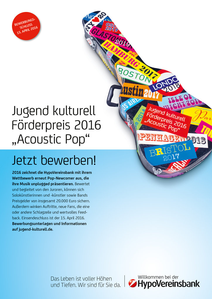 JUGEND KULTURELL FÖRDERPREIS 2016 »ACOUSTIC POP«